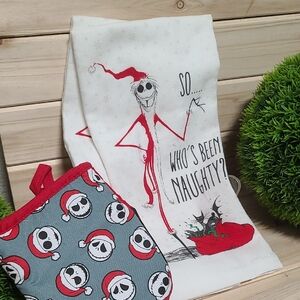 Disney Nightmare Before Christmas Jack Skellington Towels MITT Set Of 3 NWT